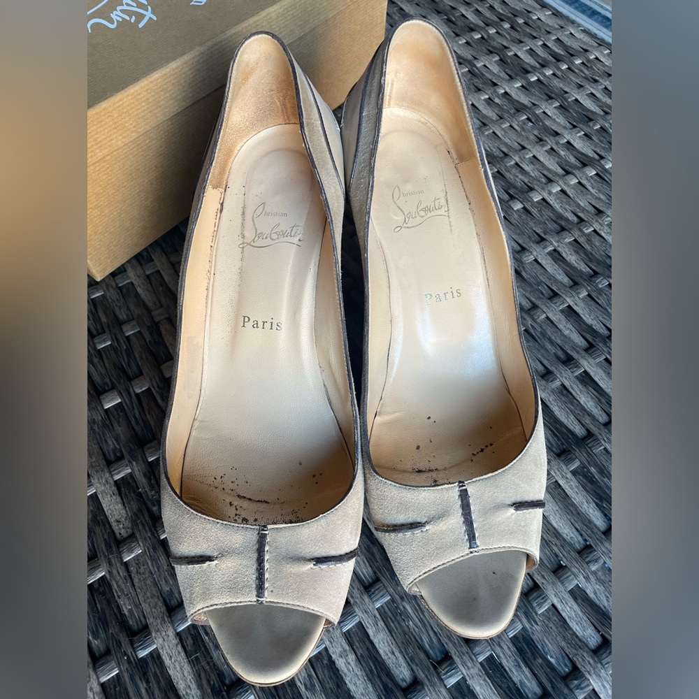 Christian Louboutin suede wedge